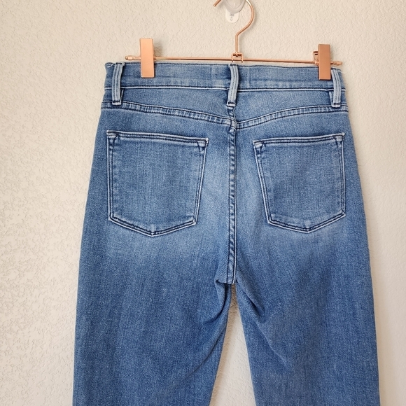 FRAME Le High Straight Jeans in Oshea raw hem size 24 - Picture 4 of 12
